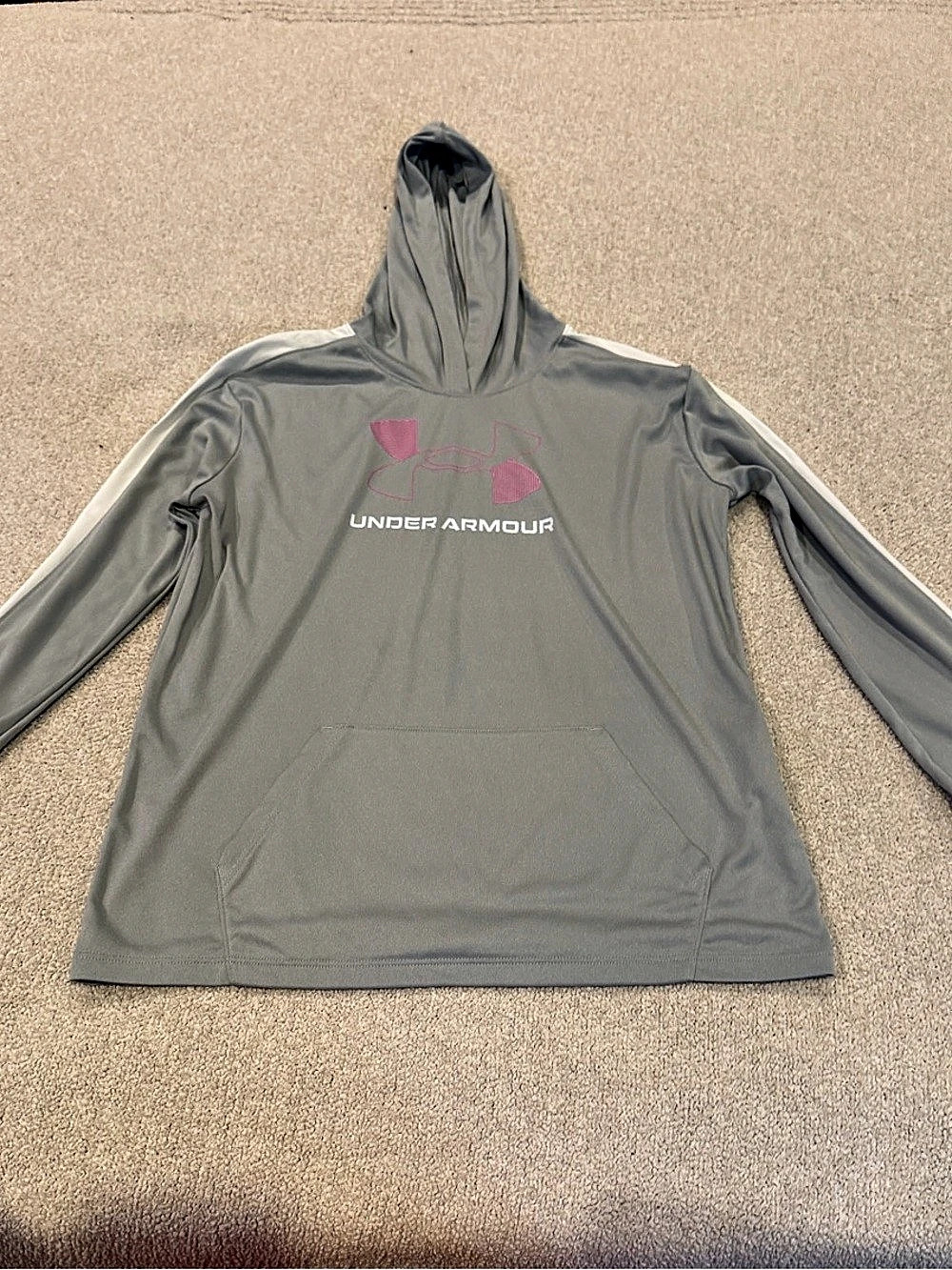 Under Armour Girls Youth Large Gray Hoodie